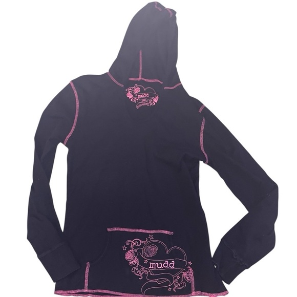 Vintage y2k early 2000s MUDD hooded long sleeve top - Picture 2 of 4